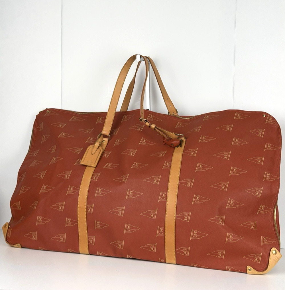 Louis Vuitton America's Cup Garment Travel Bag in Red Coated Canvas 1994 S19